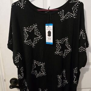 Buffalo Black Star Print Women's Top